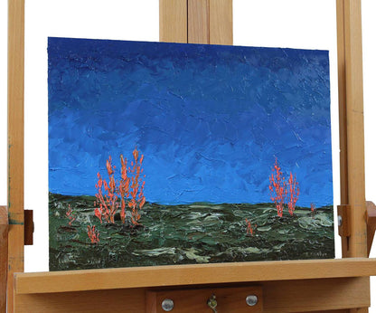 Oil painting Landscape of orange algae Andriy Klishyn