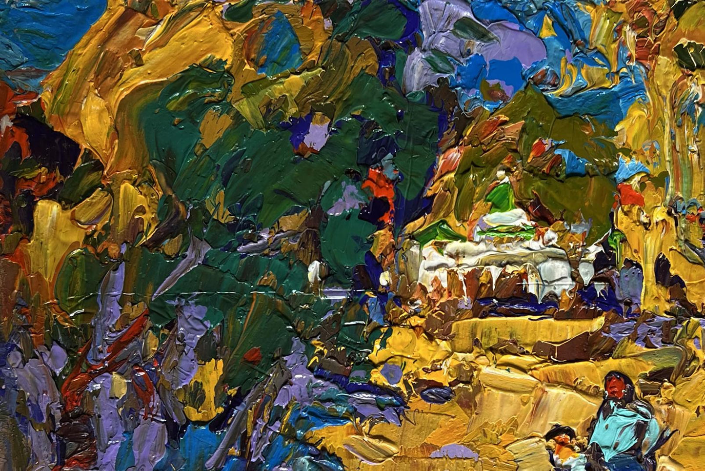 Oil painting Alley in the autumn park Oleksiy Ivanyuk