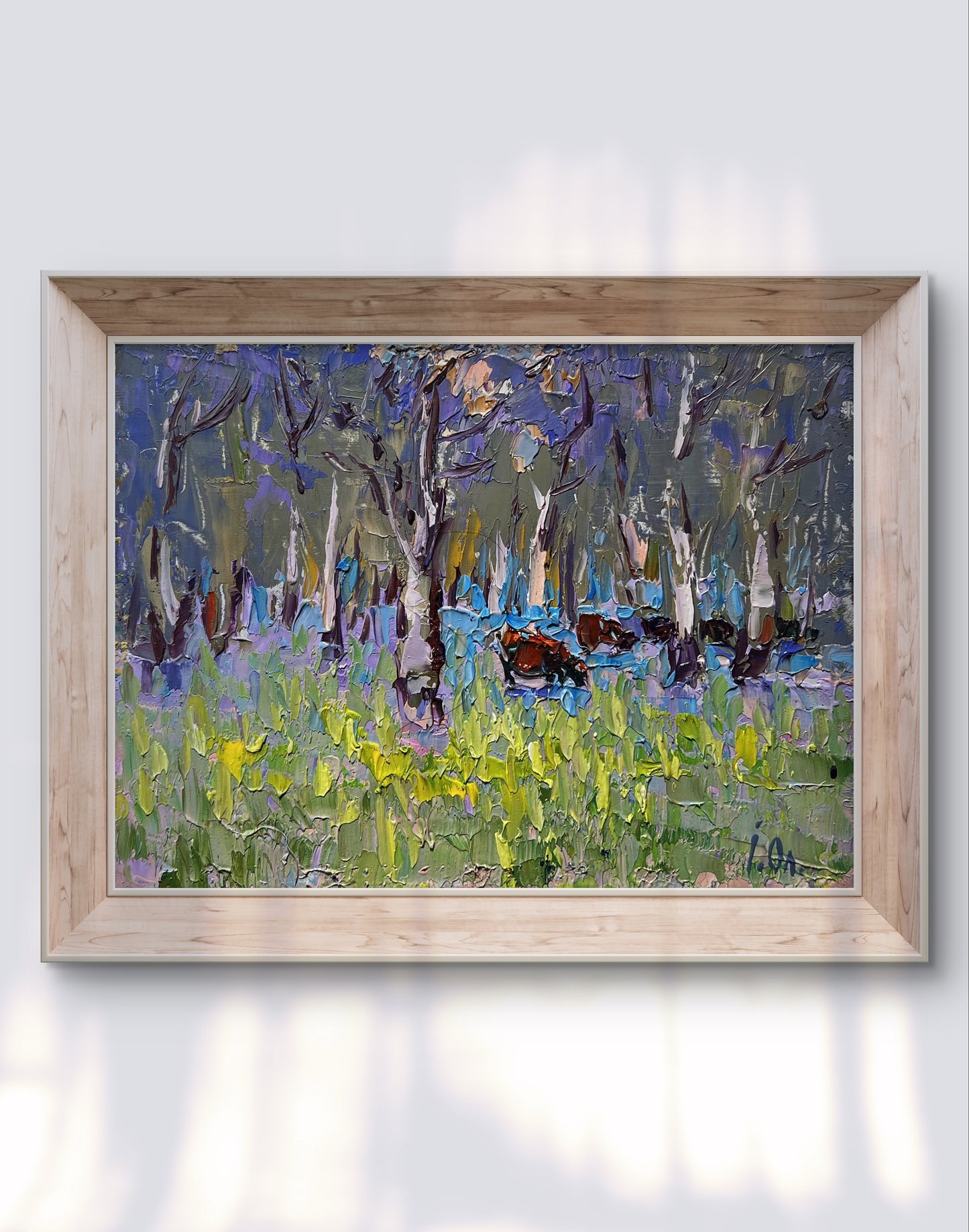 Oil painting Early spring and the meadows are in bloom Oleksiy Ivanyuk