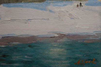 Oil painting City landscape Strelov Arkady Efimovich