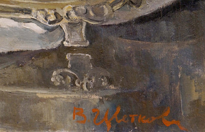 Oil painting Roses and oranges Tsvetkova Valentina Petrovna