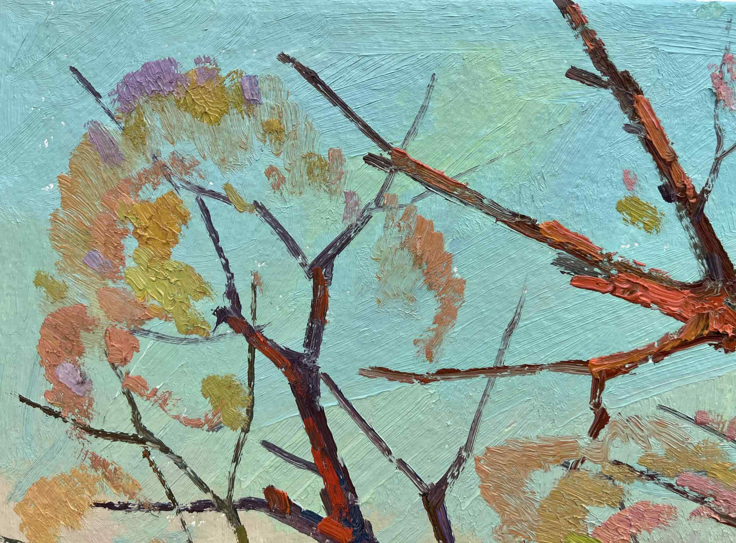 Abstract oil painting autumn