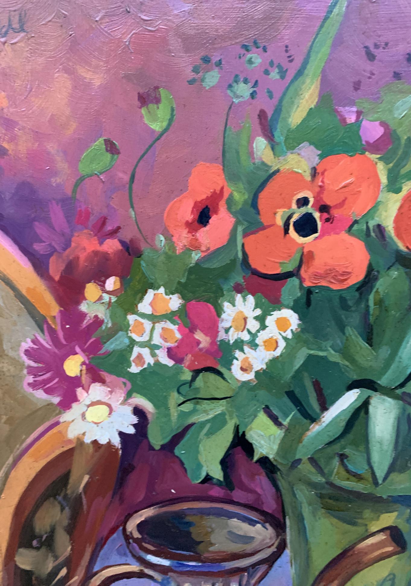 Oil painting Flowers on the table Unknown artist