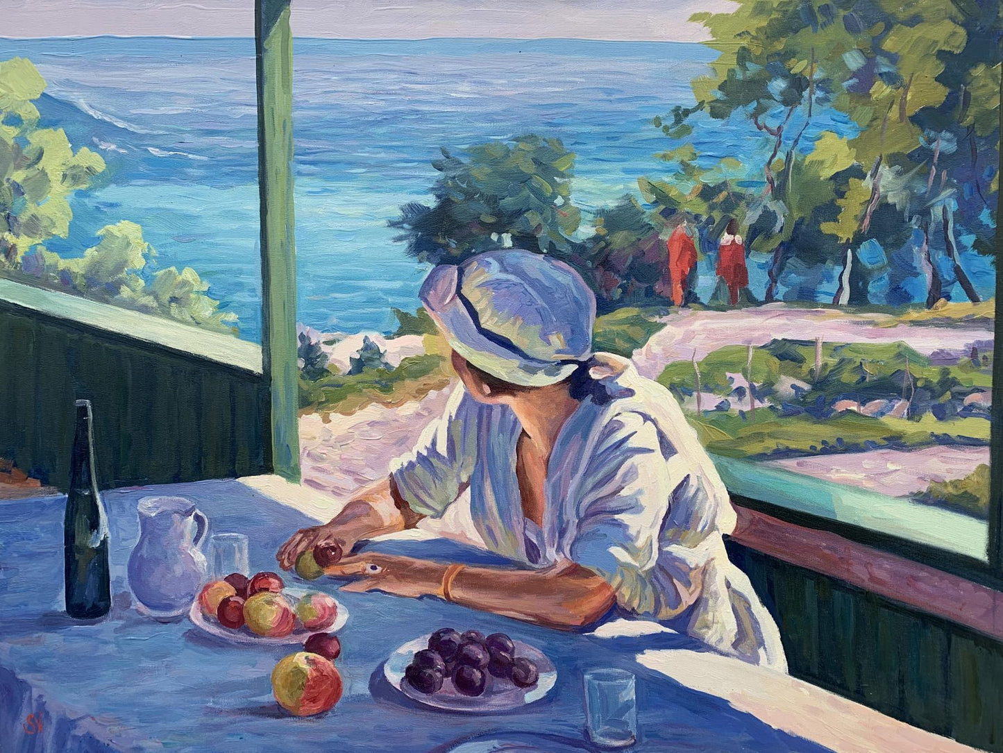 Oil painting On the veranda Unknown artist