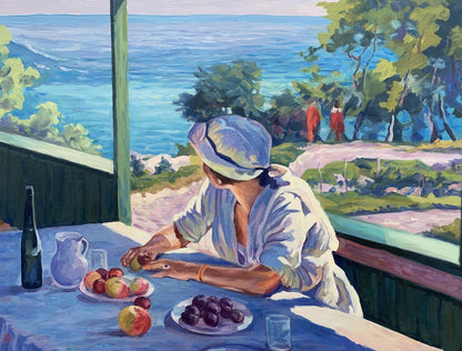 Oil painting On the veranda Unknown artist