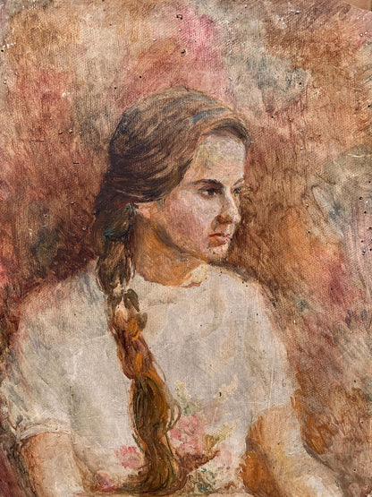 Ivan Nikolaevich Bespalov's oil painting, Portrait of a Daughter