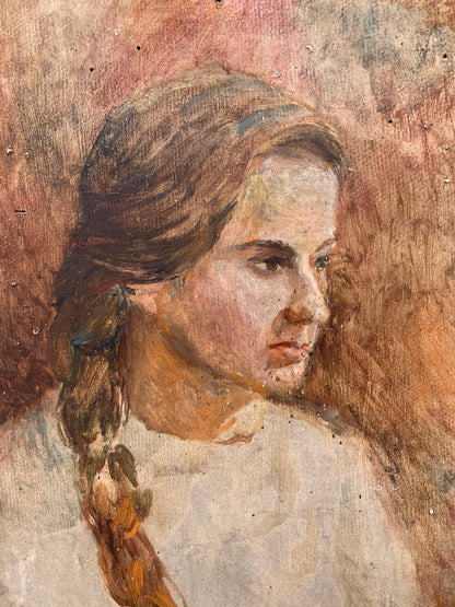 Oil painting titled Portrait of a Daughter by Ivan Nikolaevich Bespalov