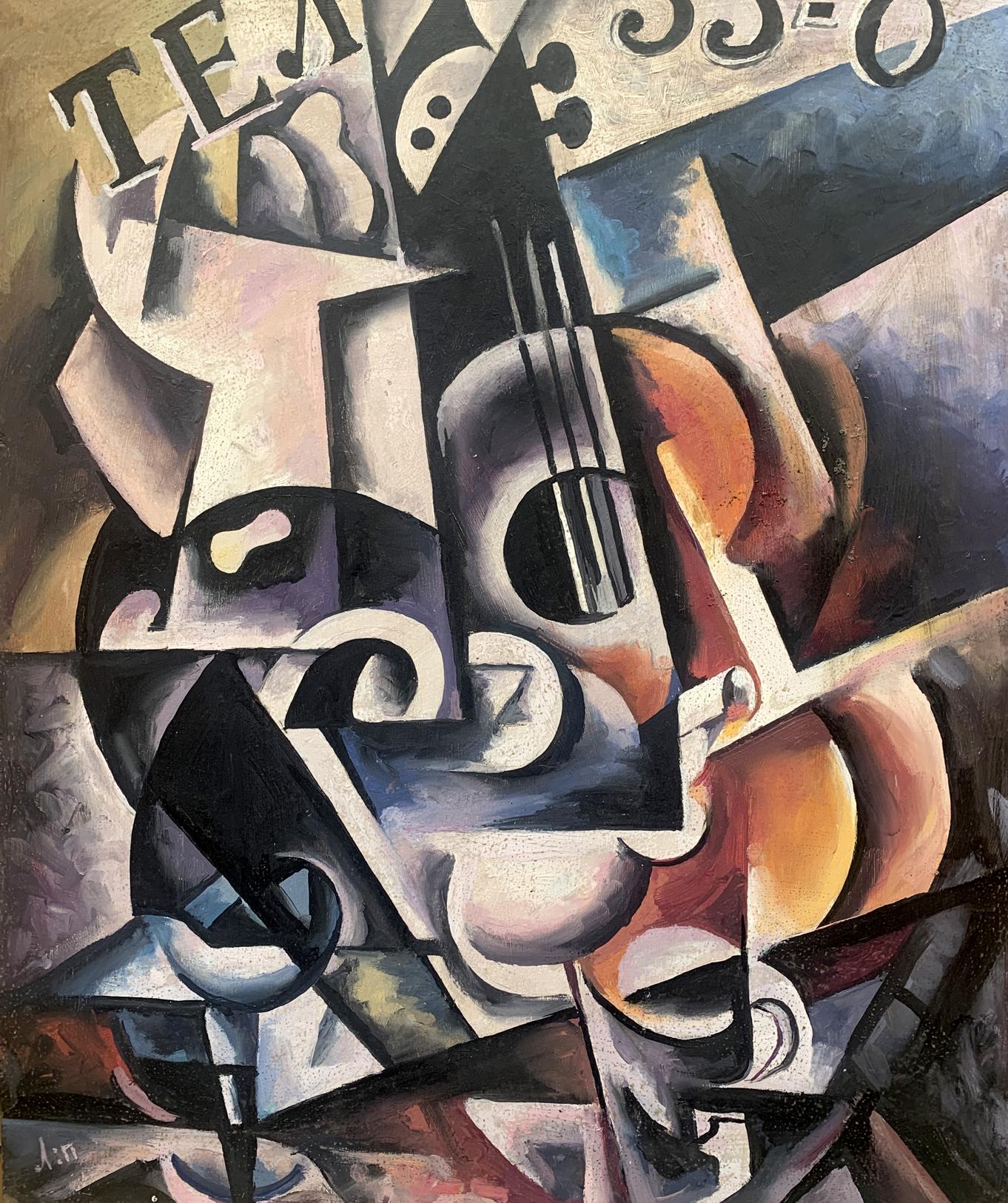 Abstract oil painting Musical instruments V. Konotopsky