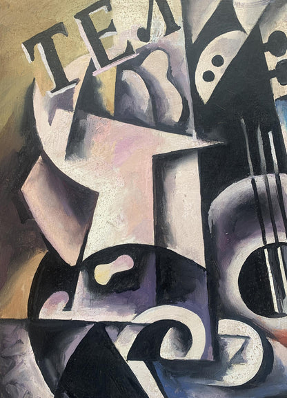 Abstract oil painting Musical instruments V. Konotopsky