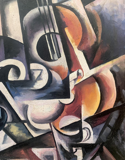 Abstract oil painting Musical instruments V. Konotopsky