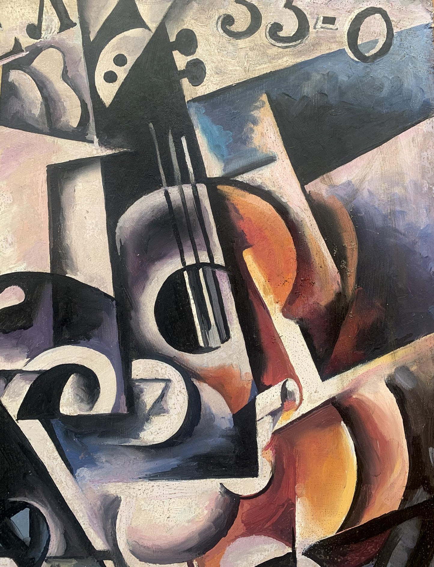 Abstract oil painting Musical instruments V. Konotopsky