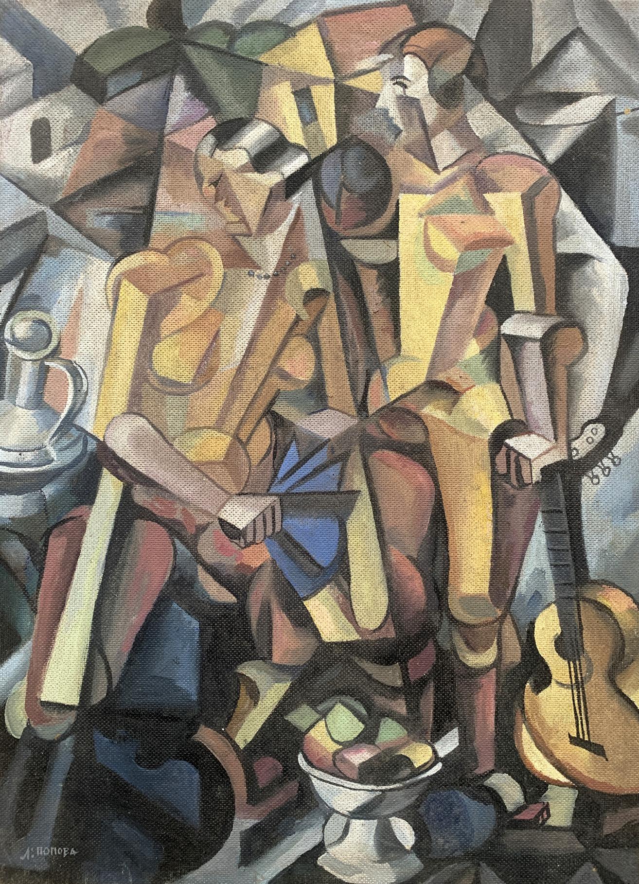 Abstract oil painting Musicians V. Konotopsky