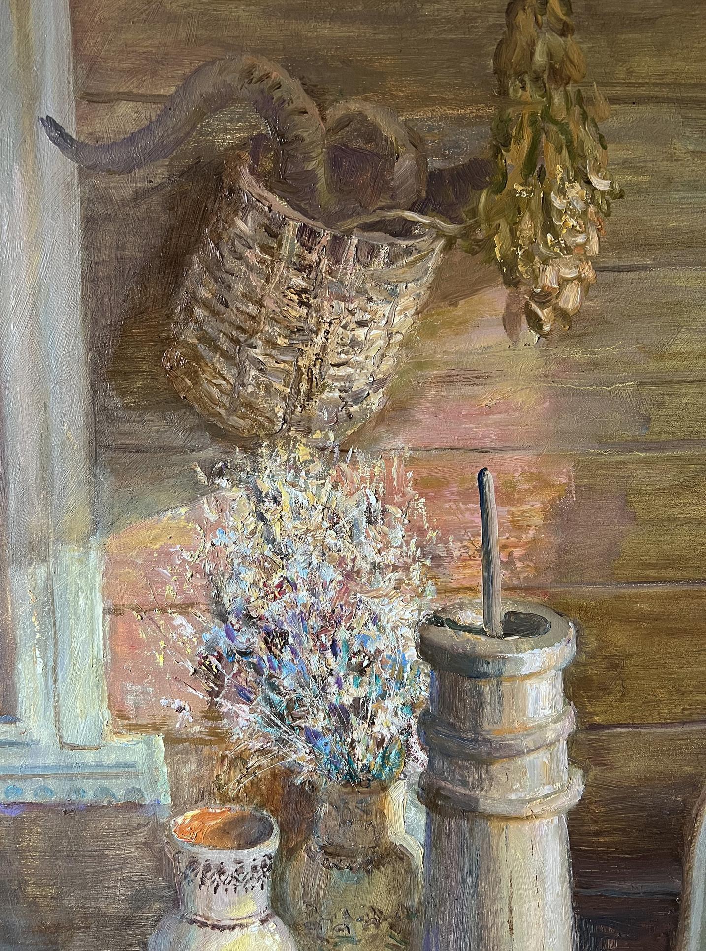 Oil painting Hutsul still life 