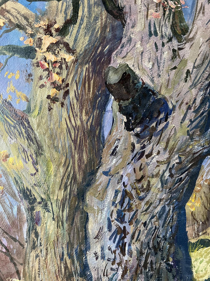 Oil painting Two oaks V. Mishurovsky