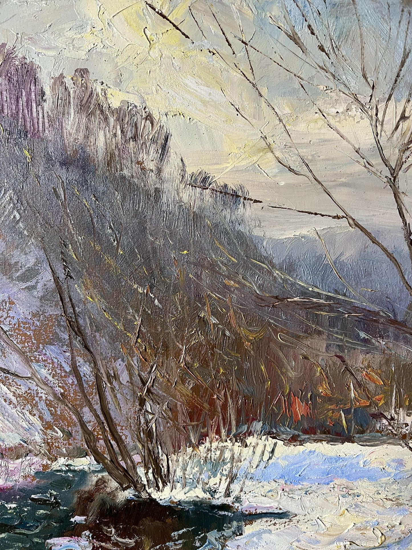 Oil painting Winter sun V. Mishurovsky