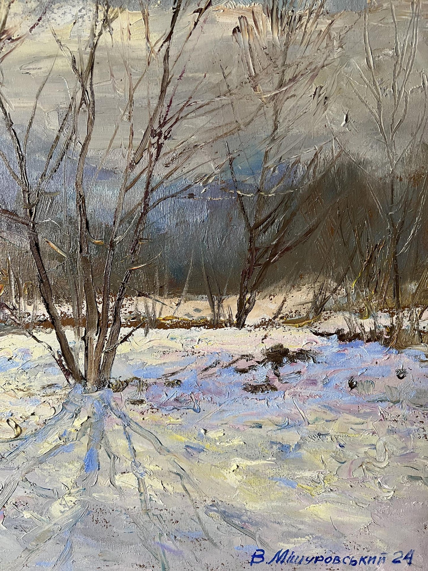 Oil painting Winter sun V. Mishurovsky