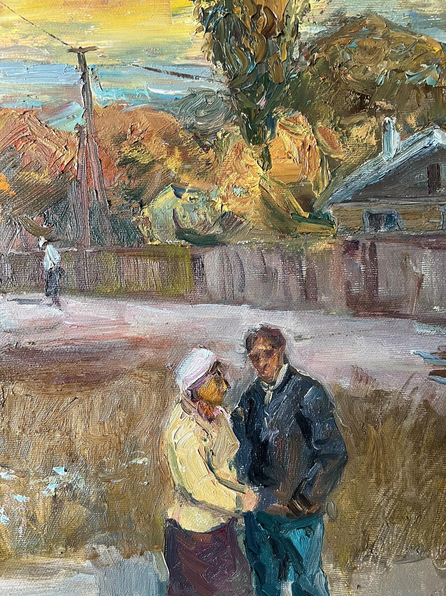 Oil painting Autumn evening in the city V. Mishurovsky