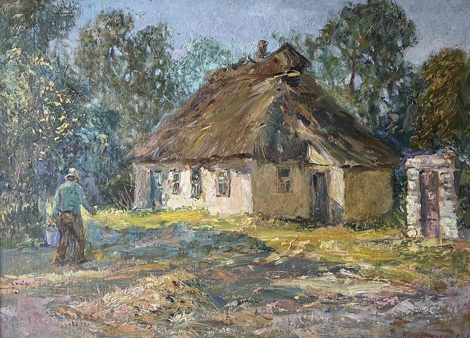 Oil painting The owner's yard V. Mishurovsky