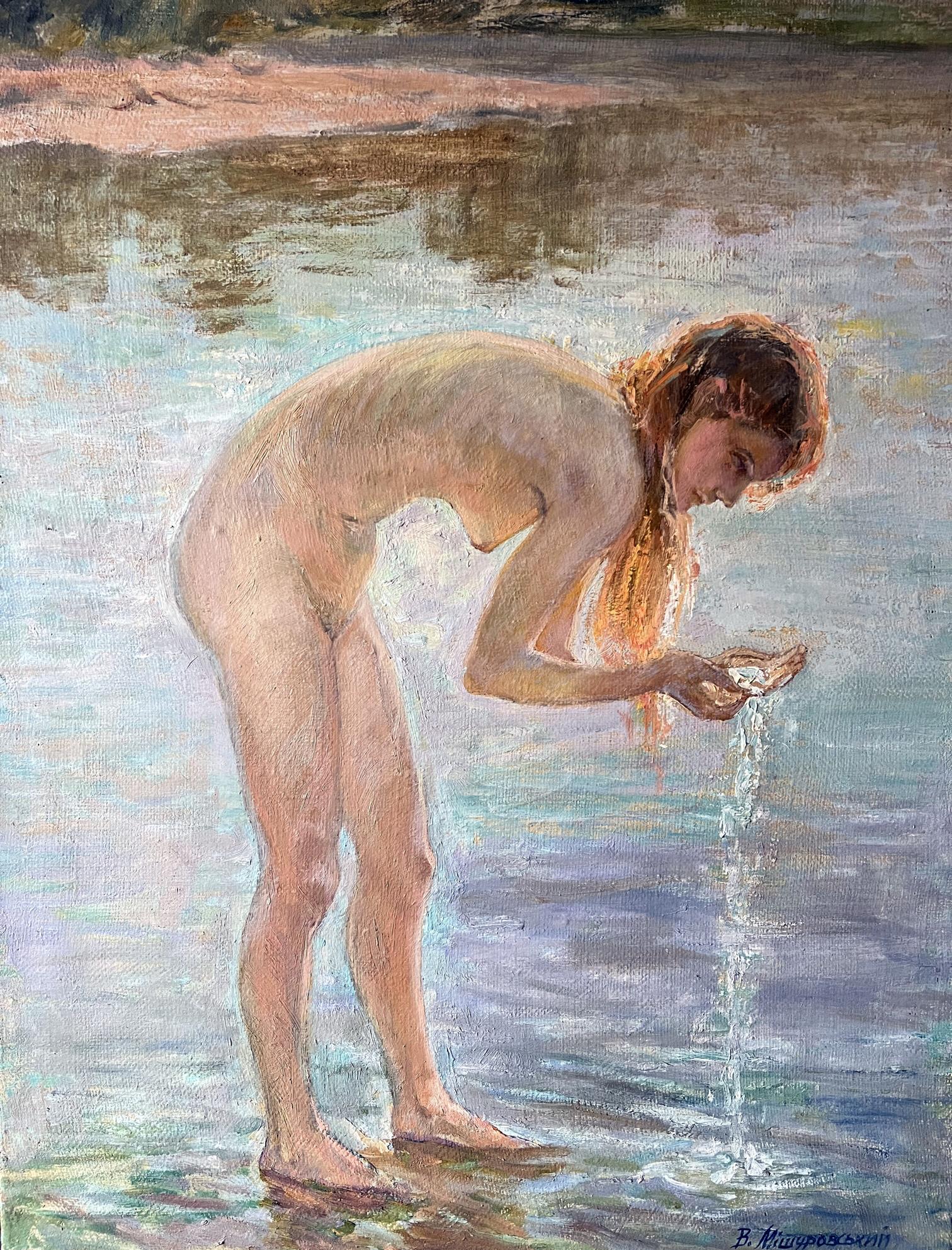 Oil painting Bathing in the sun V. Mishurovsky