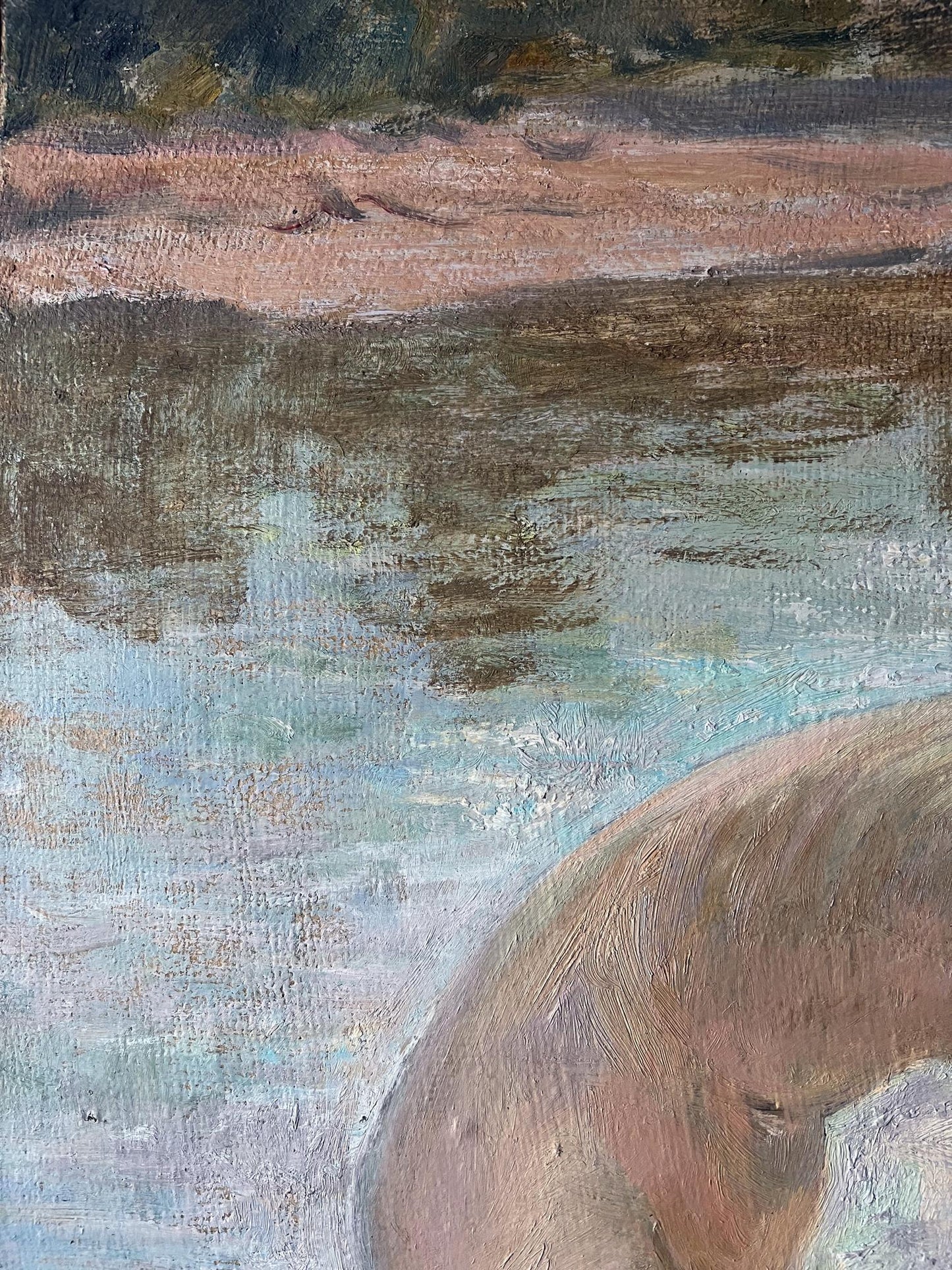 Oil painting Bathing