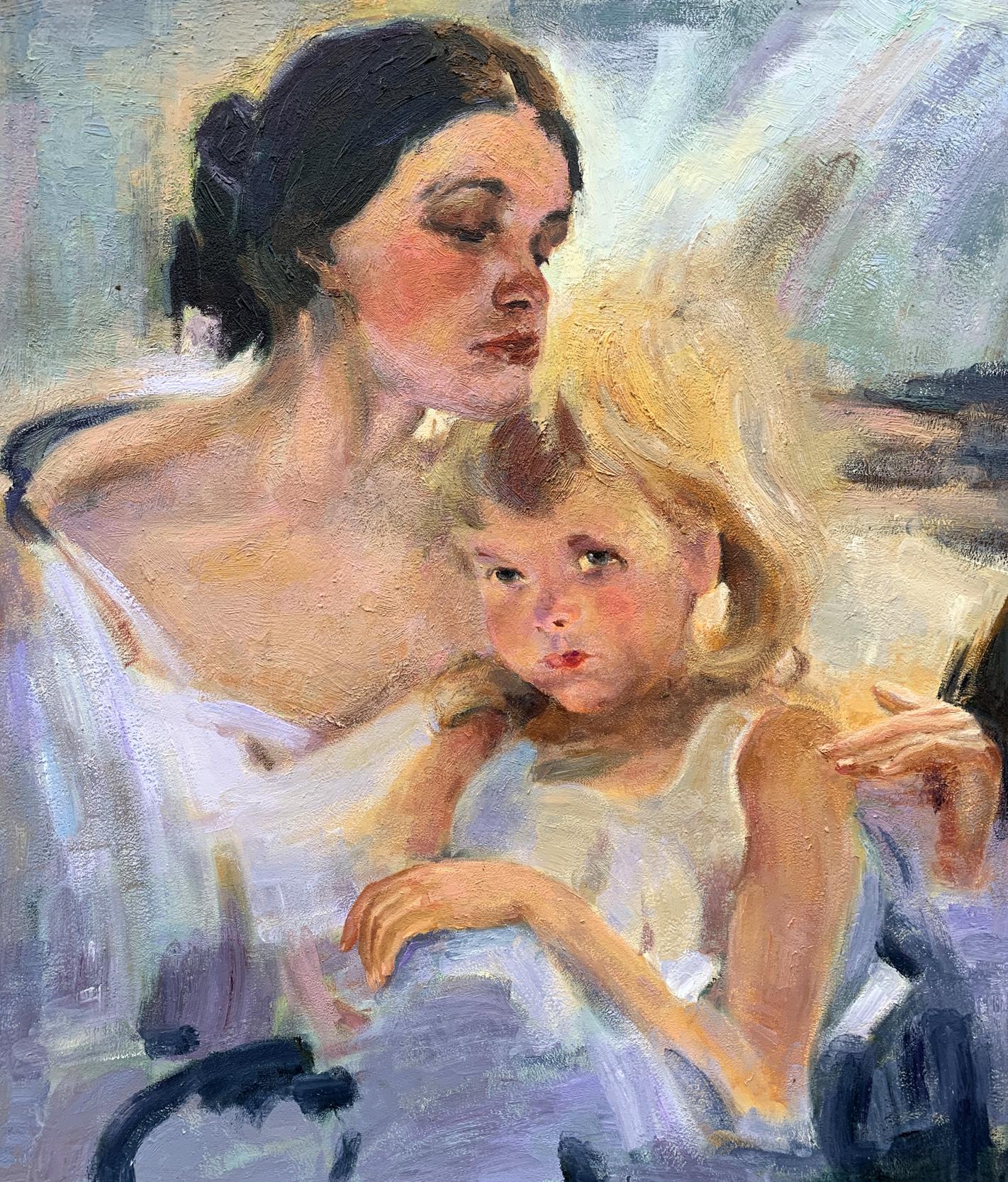 Oil painting Mom and daughter Boris Serdyuk