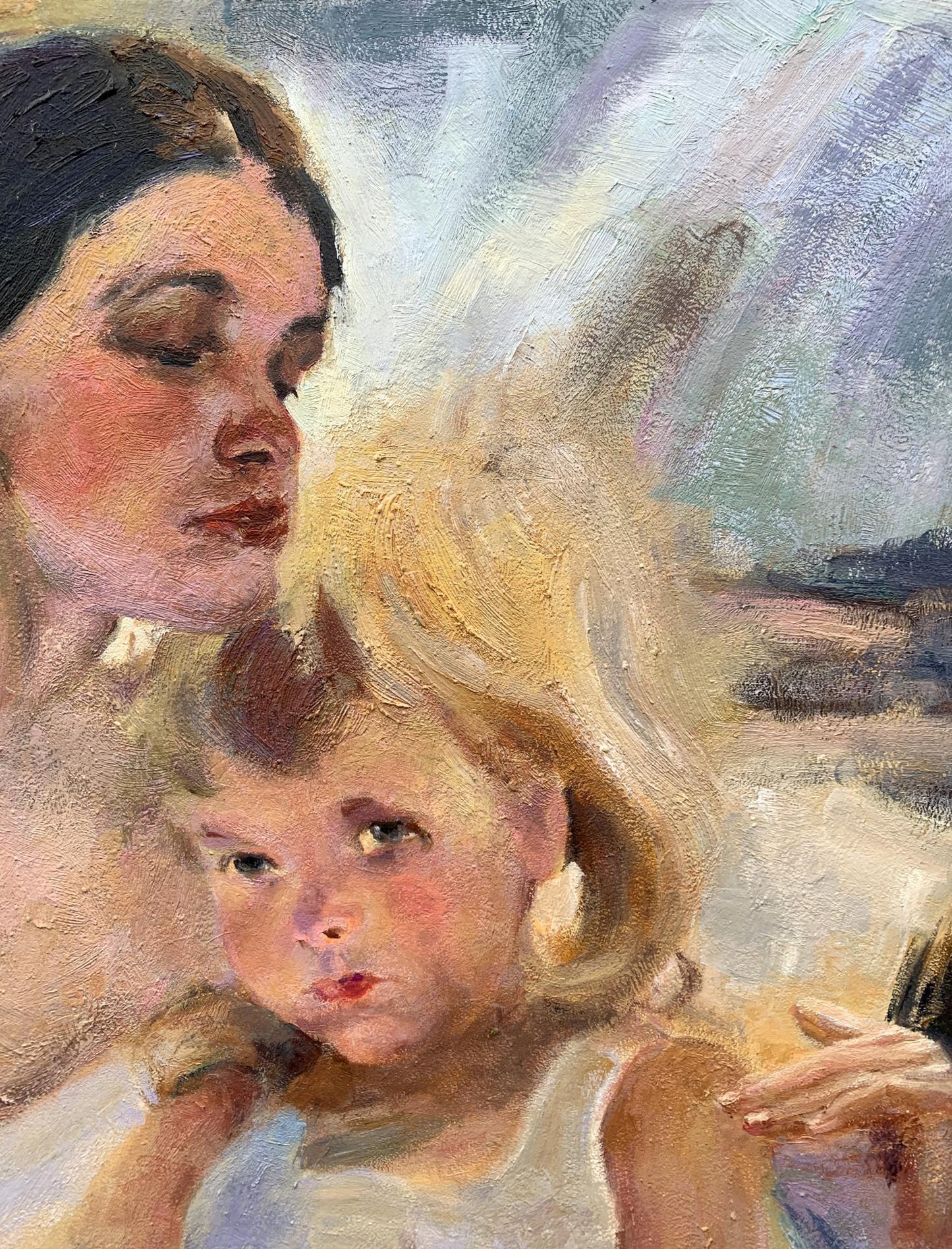 Oil painting Mom and daughter Boris Serdyuk