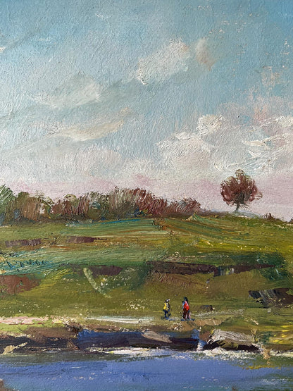 Oil painting Spring fishing V. Mishurovsky