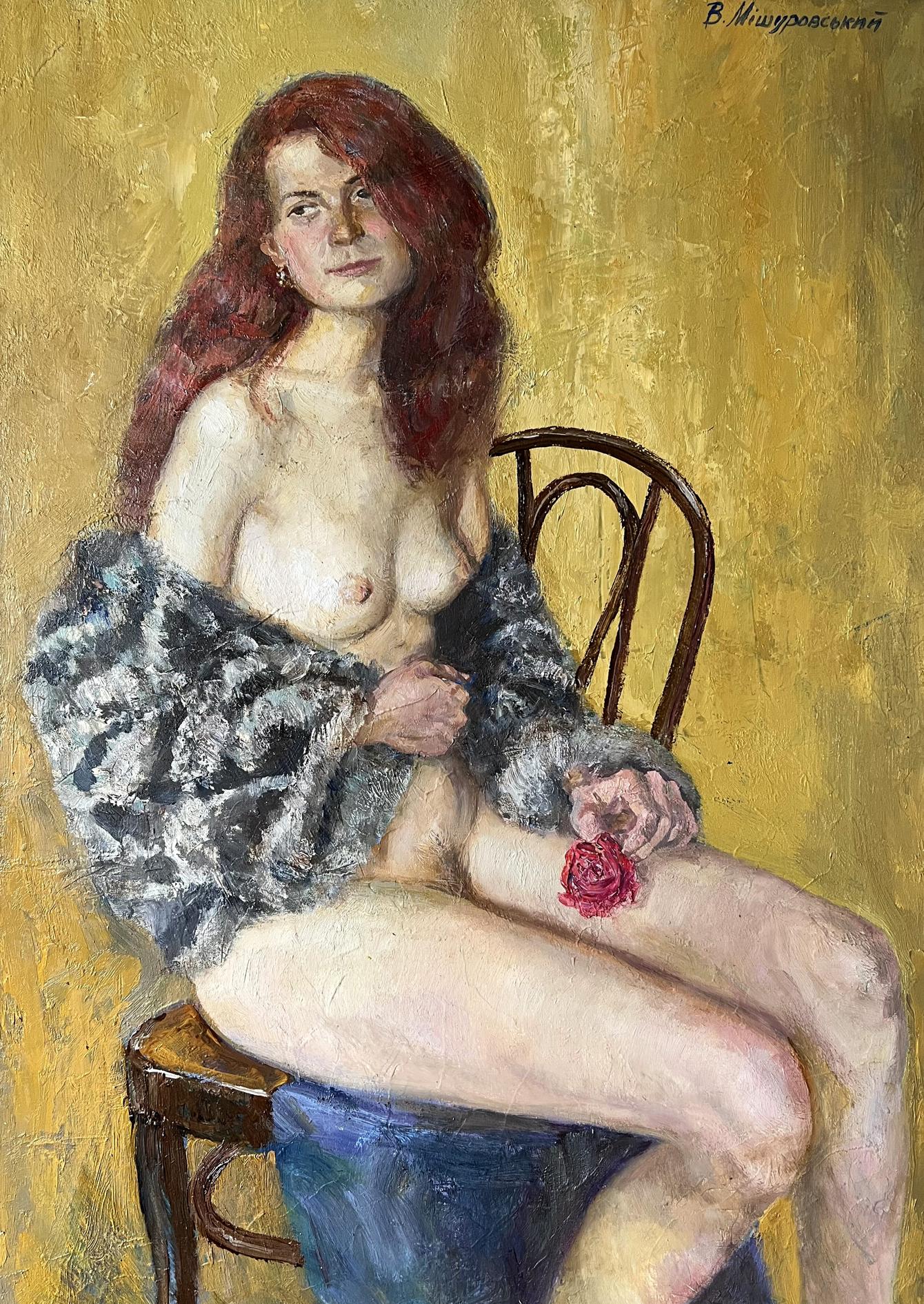 Oil painting Fur coat V. Mishurovsky