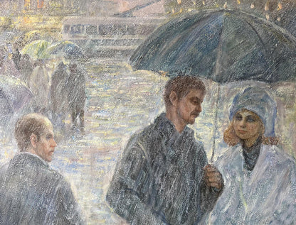 Oil painting During the rain V. Mishurovsky