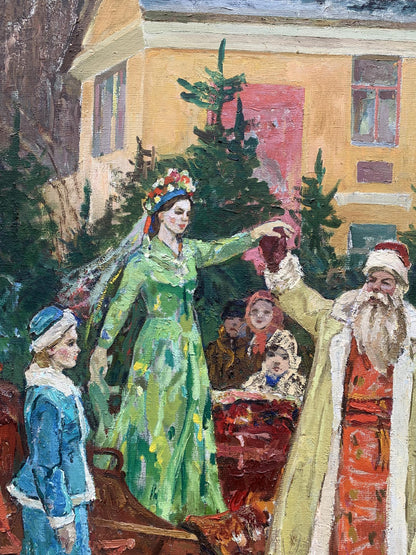 Oil painting Santa Claus Weissburg Efim Efimovich