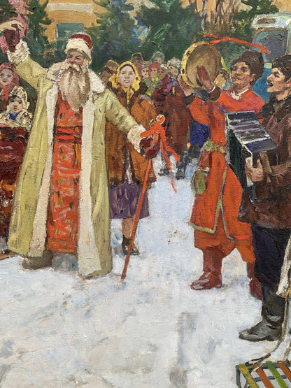 Oil painting Santa Claus Weissburg Efim Efimovich