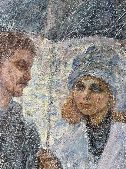 Oil painting During the rain V. Mishurovsky