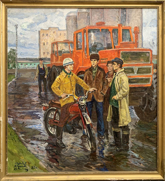 Oil painting Mechanics Weissburg Efim Efimovich