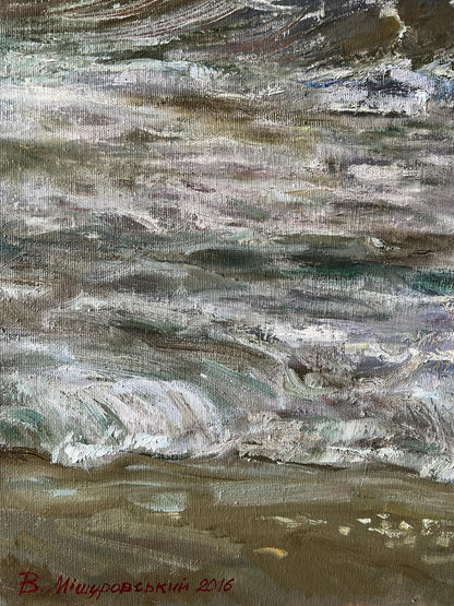 Oil painting A wave on the sea V. Mishurovsky