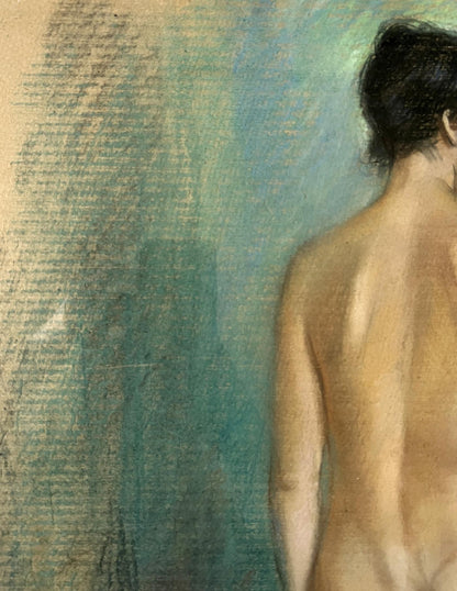 Pastel painting Naked girl 