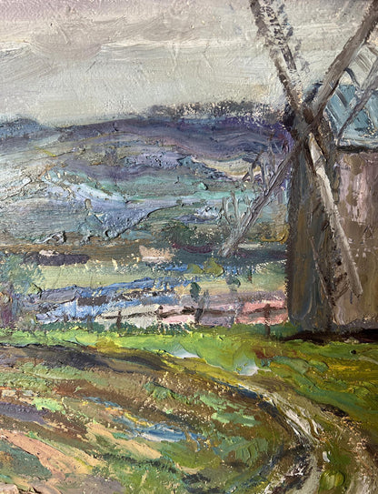 Oil painting Windmill in the field V. Mishurovsky