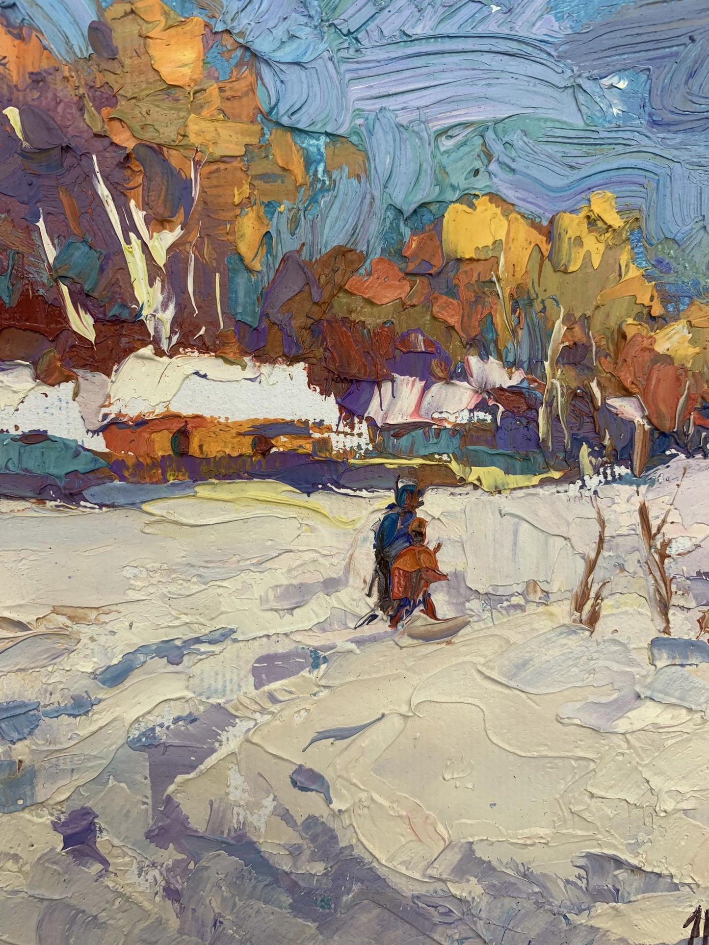 Oil artwork by Oksana Ivanyuk: "Radiance of the Winter Sun"