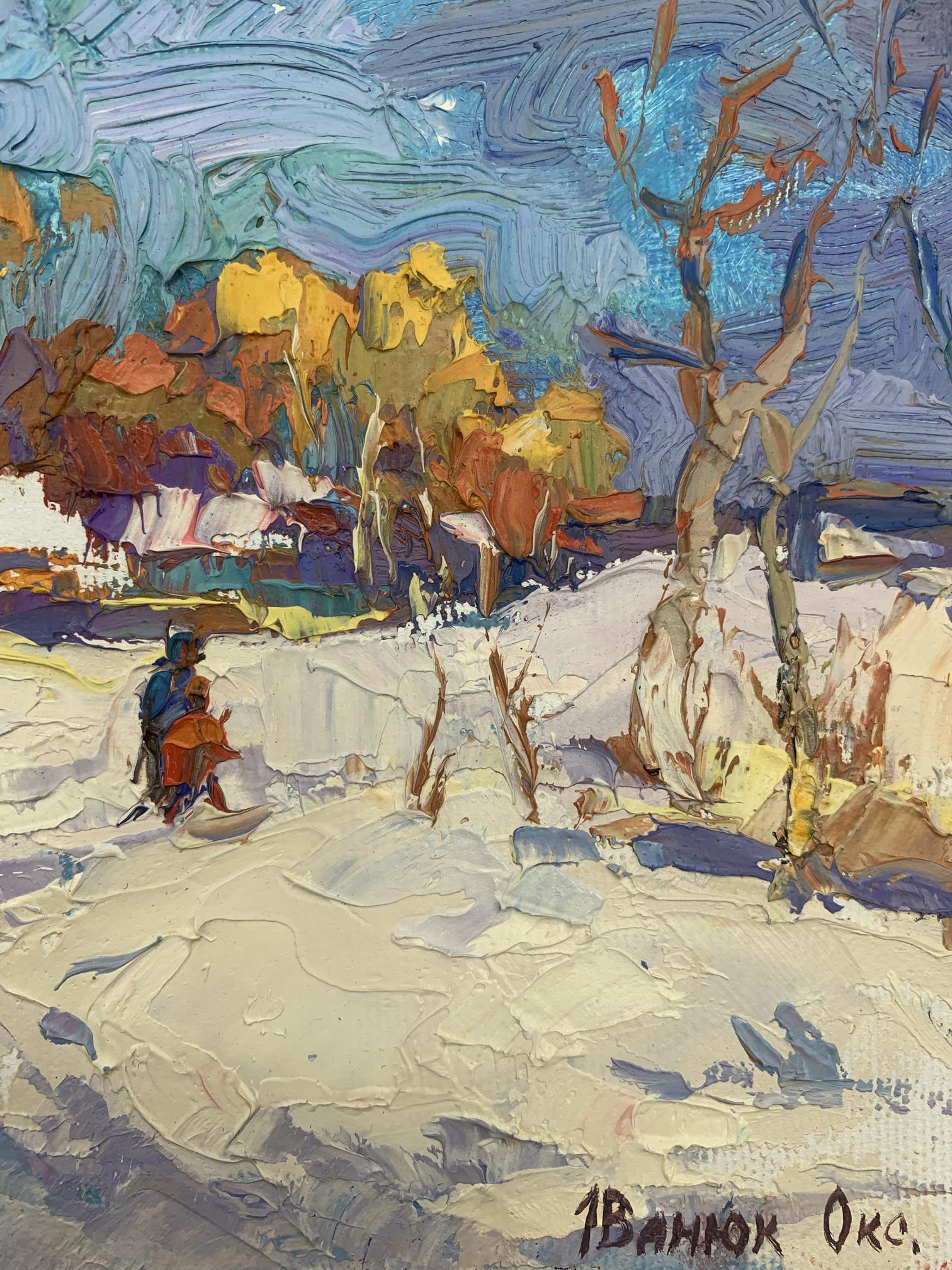 Oksana Ivanyuk's oil masterpiece: "Sunlight in Winter"