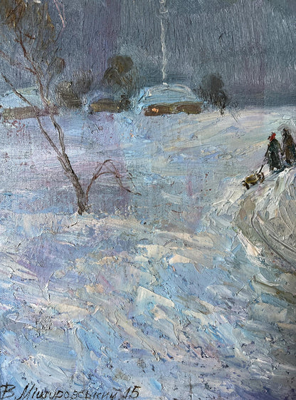 Oil painting Frosty morning V. Mishurovsky