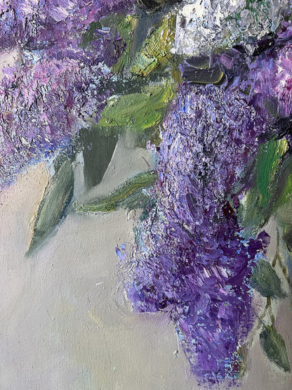 Oil painting Lilac Still life