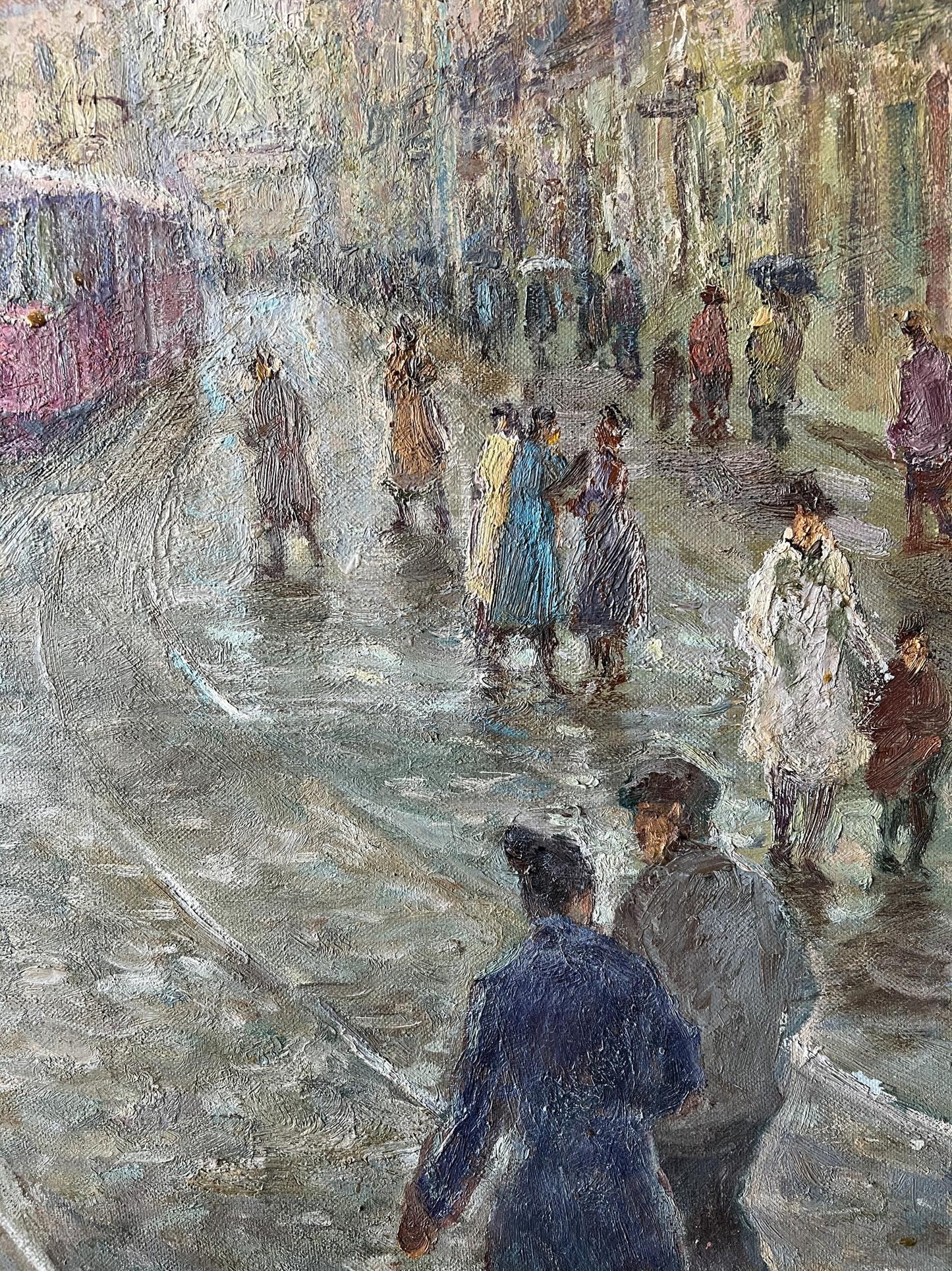 Oil painting It is raining in Lviv V. Mishurovsky