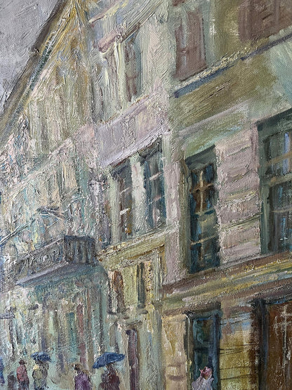 Oil painting It is raining in Lviv V. Mishurovsky