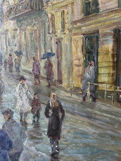Oil painting It is raining in Lviv V. Mishurovsky