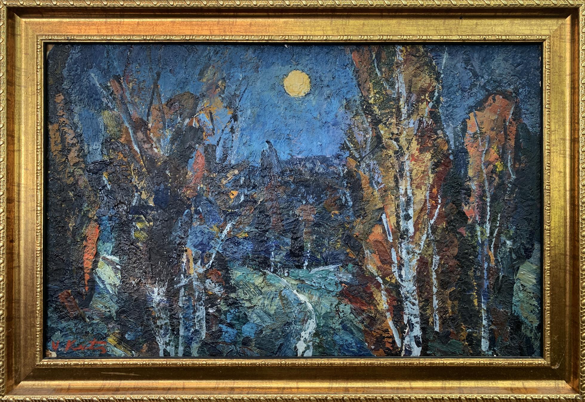 Oil painting Evening with the moon Valentin Kuts