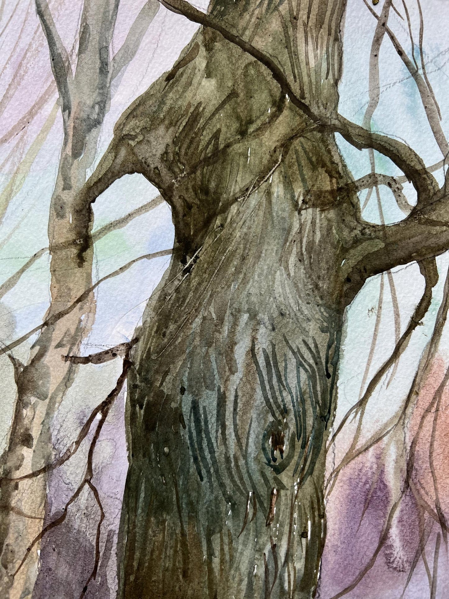 Watercolor painting The moment in the tree V. Mishurovsky