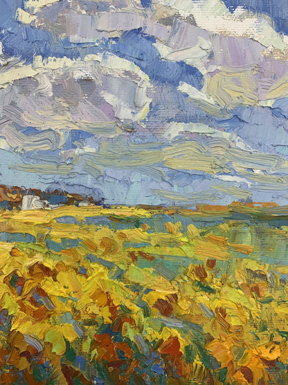 Oil Painting Nature field Landscape 