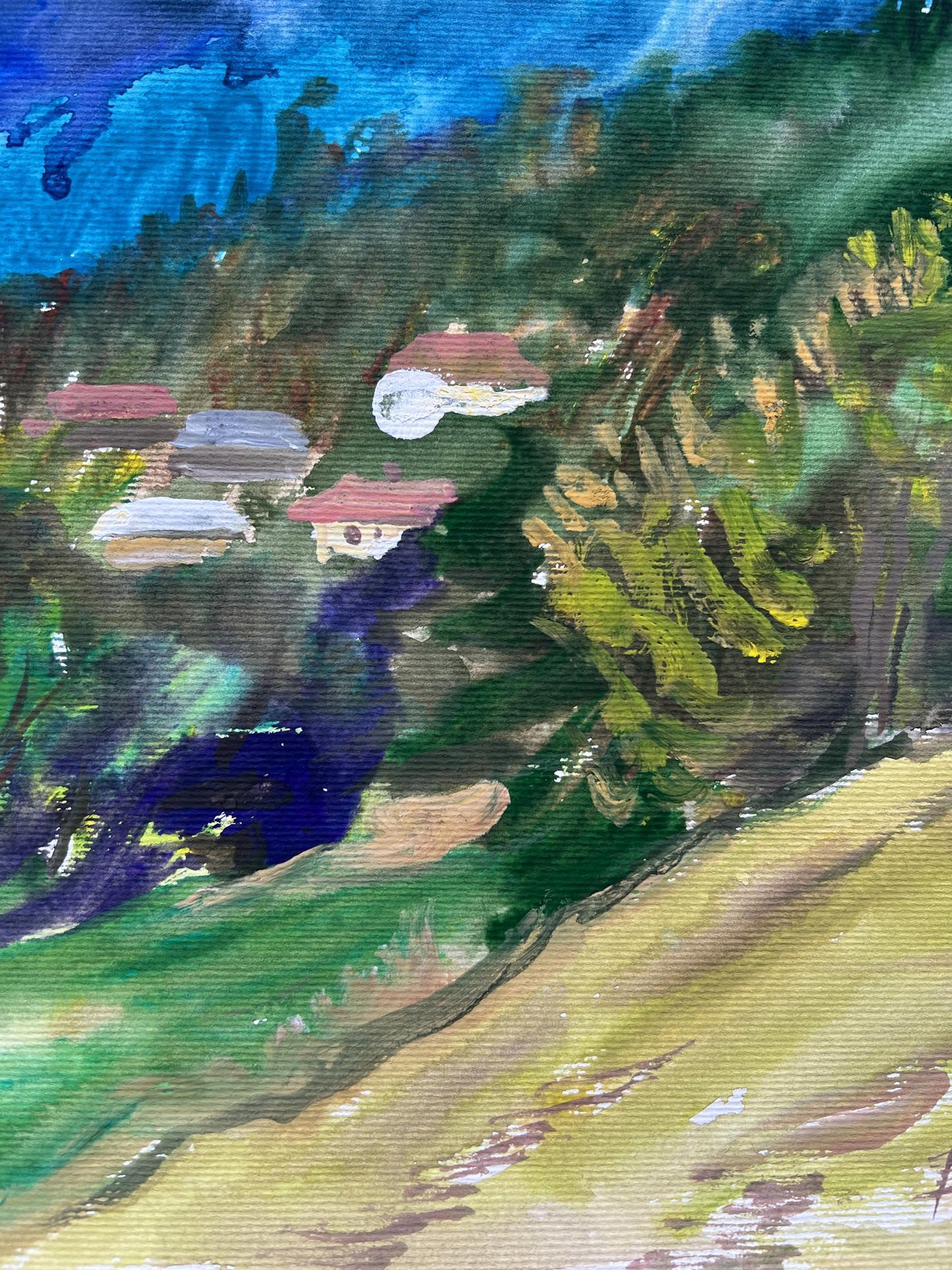 Gouache painting Bagrivets tract V. Mishurovsky