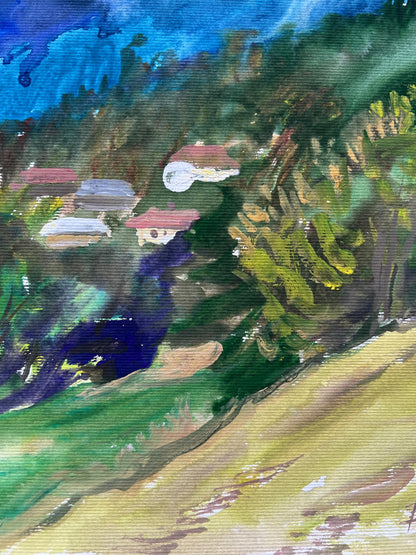 Gouache painting Bagrivets tract V. Mishurovsky
