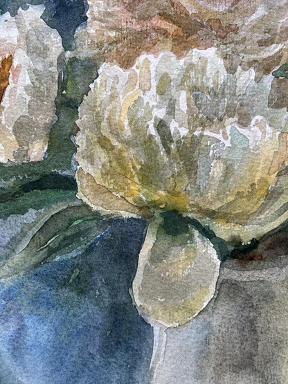 Watercolor painting Flower still life  