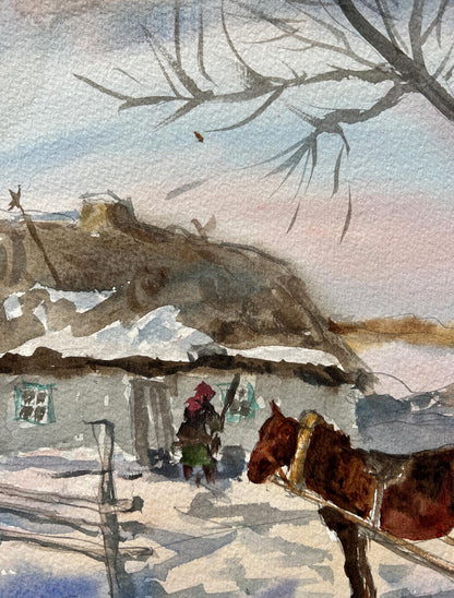 Watercolor painting Sunny morning V. Mishurovsky